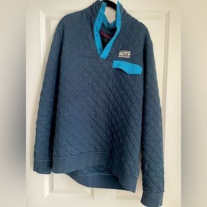Patagonia Men’s Organic Cotton Quilt Snap T Pullover in teal/blue size M